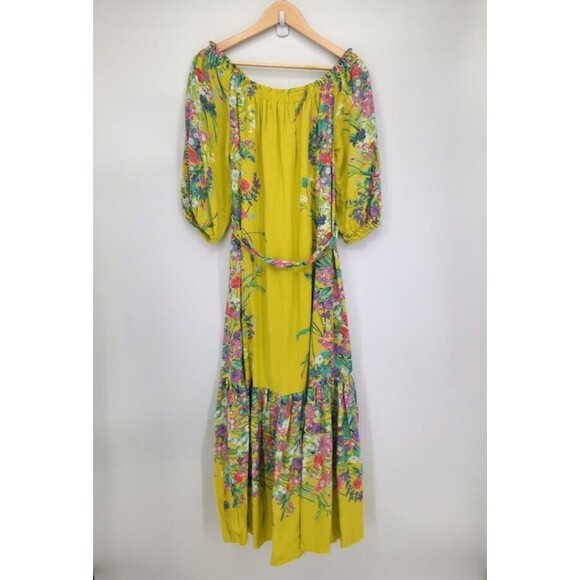 New Anthropologie Eliora Off-The-Shoulder Maxi Dress Floral Print Size XS - Picture 4 of 4